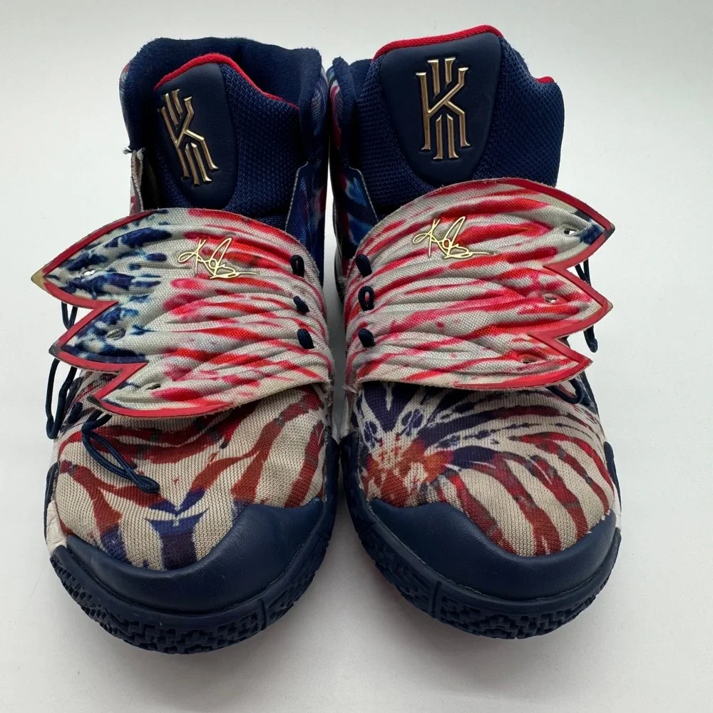 Nike Kyrie 4 USA Tie Dye Patriotic Basketball Shoes CV0097-400 Youth Size 6.5Y